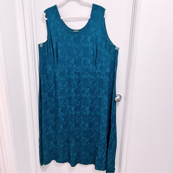Vintage Plus Size "More Jazz" Teal Rayon Boho Sundress - Picture 1 of 7